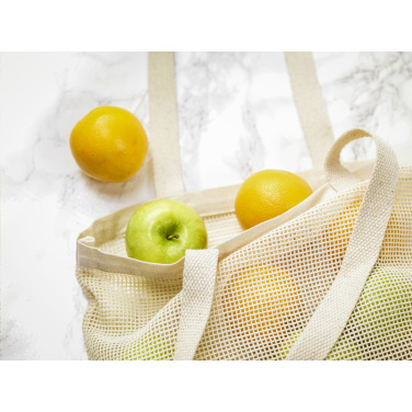 Logo trade promotional gifts image of: Natura Organic Mesh Shopper (180 g/m²) shopping bag