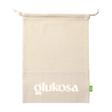 Logotrade promotional giveaways photo of: Natura Organic GOTS Mesh Bag (120 g/m²) fruit bag