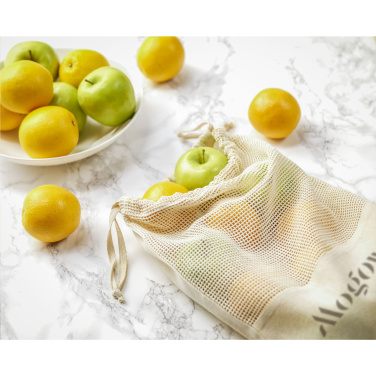 Logotrade business gift image of: Natura Organic GOTS Mesh Bag (120 g/m²) fruit bag