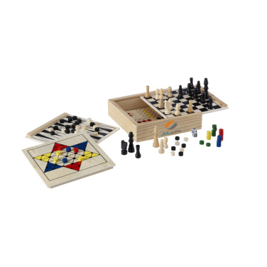 Logo trade promotional products image of: WoodGame 5-in-1 game set