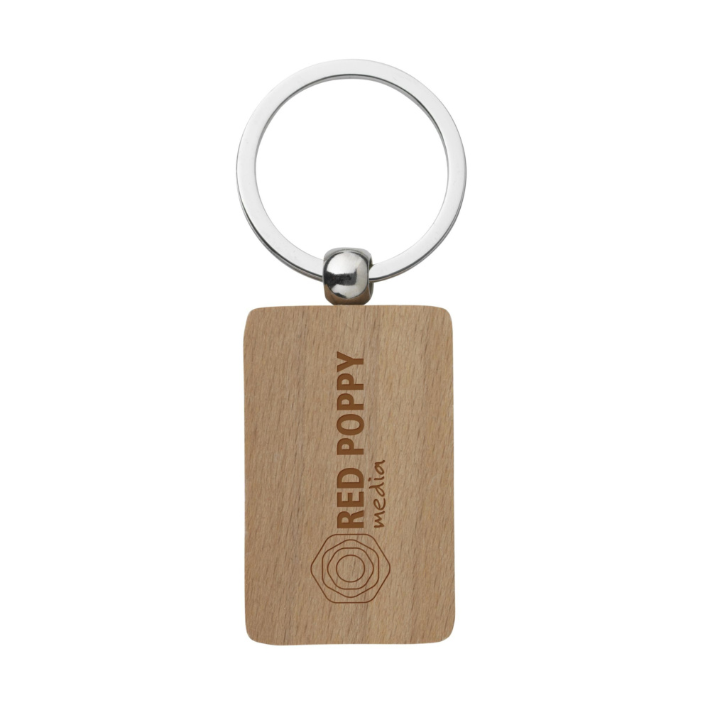 Logotrade corporate gift image of: WoodKey Rectangle keychain