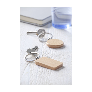 Logo trade promotional gifts image of: WoodKey Circle keychain