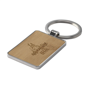 Logo trade promotional items image of: Bamboo Key Rectangle keyring