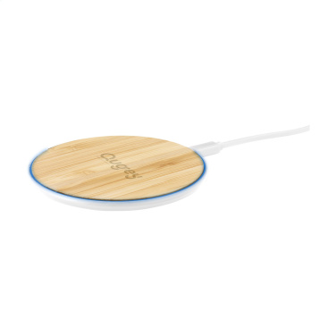 Logo trade promotional giveaways picture of: Bamboo 10W Wireless Charger wireless fast charger