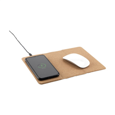 Logo trade promotional merchandise photo of: Cork Wireless Charging Mousepad