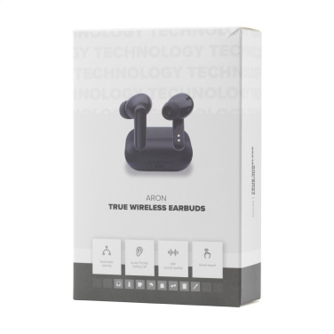 Logo trade business gifts image of: Aron TWS Wireless Earbuds in Charging Case
