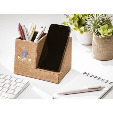 Logo trade promotional merchandise photo of: Ecork Pen Holder Wireless Charger
