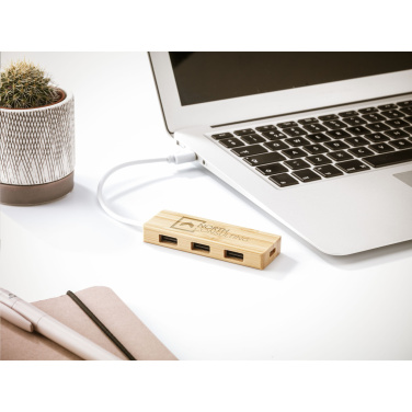 Logo trade advertising product photo of: Bamboo USB Hub