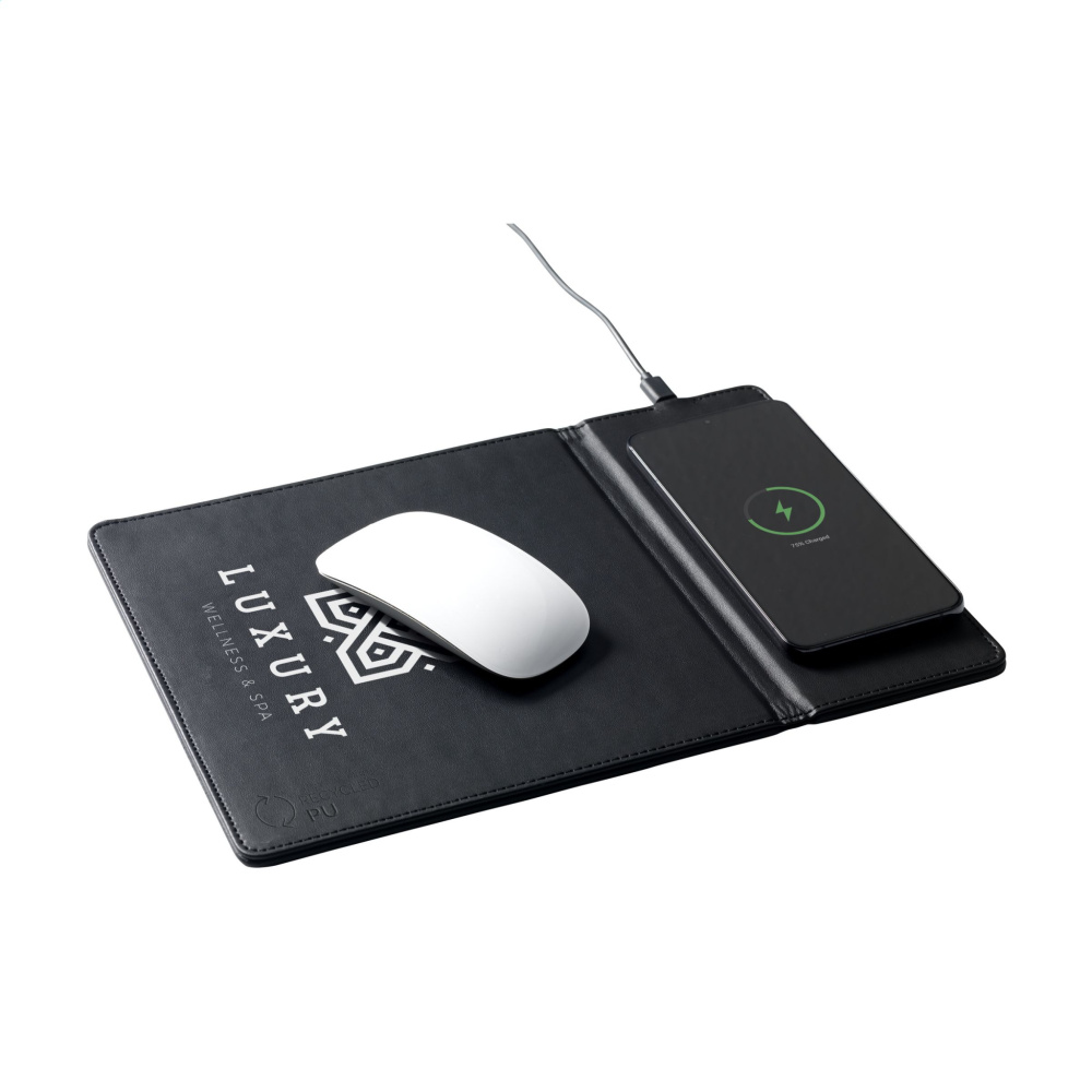 Logotrade promotional item picture of: RCS Recycled Wireless Charging Mousepad