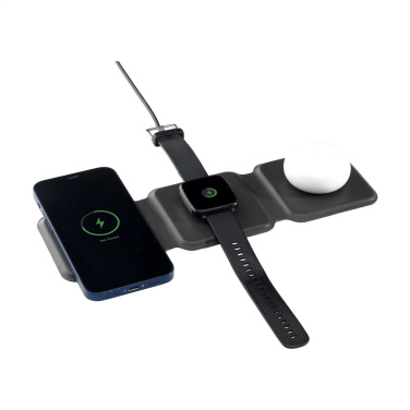 Logo trade business gifts image of: TriCharge RCS  Recycled PU Wireless Charger