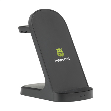 Logotrade corporate gift image of: Triple-Up RCS Recycled ABS Wireless Charger Stand