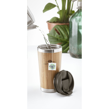 Logo trade promotional gifts image of: Tokyo 450 ml bamboo thermo cup