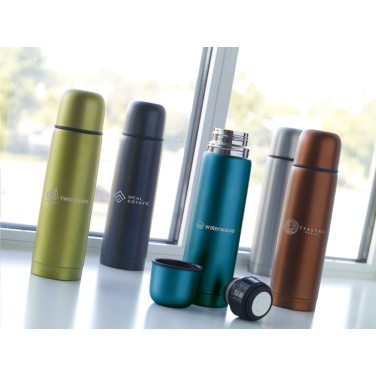 Logotrade promotional merchandise image of: Frosted Bottle RCS Recycled Steel 500 ml thermo bottle