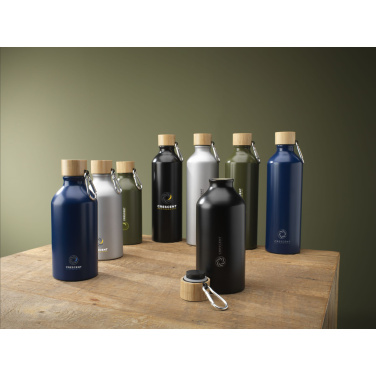 Logo trade promotional products image of: AluBamboo GRS Recycled Alu 500 ml water bottle