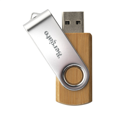 Logotrade promotional gifts photo of: USB Twist Bamboo 64 GB