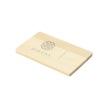 Logo trade promotional giveaways image of: CreditCard USB Bamboo 8 GB