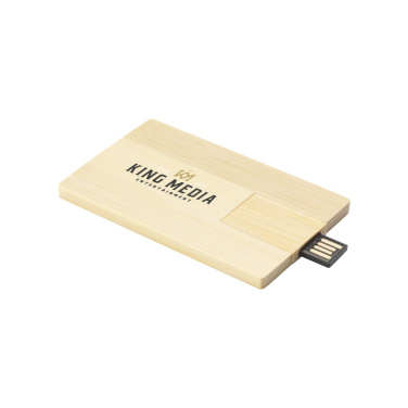 Logo trade promotional products picture of: CreditCard USB Bamboo 16 GB