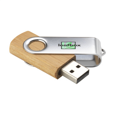 Logo trade promotional products picture of: USB Twist Bamboo from stock 4 GB
