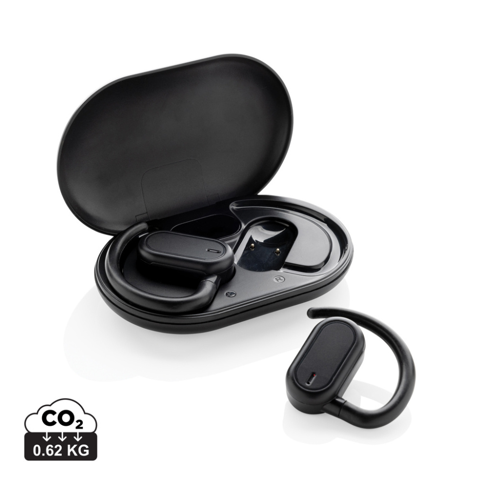 Logotrade promotional giveaway picture of: Fitsound RCS recycled plastic open ear TWS earbuds