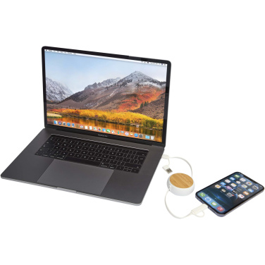 Logo trade advertising products picture of: Chechia 5-in-1 recycled plastic 100 cm retractable data sync and 45W fast charge cable