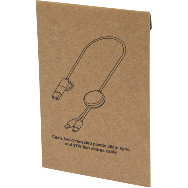 Logo trade promotional giveaway photo of: Citala 5-in-1 recycled plastic 30 cm data sync and 27W fast charge cable