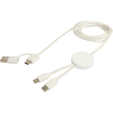 Logo trade promotional merchandise picture of: Citala 5-in-1 recycled plastic 150 cm data sync and 27W fast charge cable