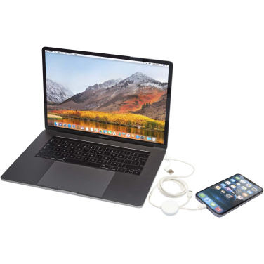 Logo trade promotional merchandise image of: Citala 5-in-1 recycled plastic 150 cm data sync and 27W fast charge cable