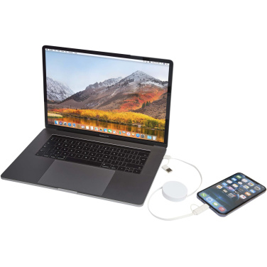 Logotrade promotional merchandise photo of: Citala 5-in-1 recycled plastic 90 cm retractable data sync and 40W fast charge cable