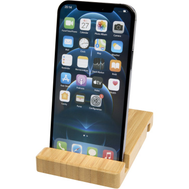Logo trade promotional merchandise picture of: Bubup bamboo 2-angled tablet and phone stand