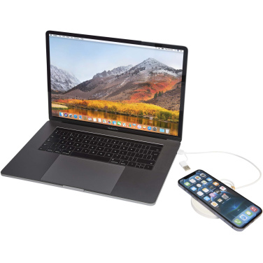 Logo trade corporate gift photo of: Freal 15W recycled plastic wireless charging pad