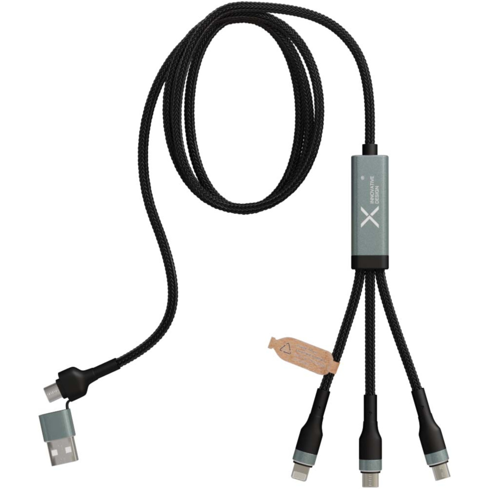 Logo trade promotional merchandise photo of: SCX.design C53 100W 5-in-1 rPET ultra fast charging cable