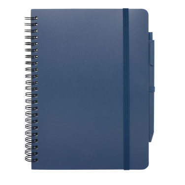 Logo trade business gift photo of: Thalaasa A5 ocean-bound hard cover notebook with ballpoint pen (black ink)