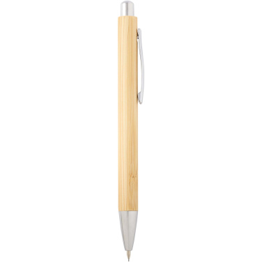 Logotrade promotional giveaways photo of: Oblys bamboo ballpoint pen and mechanical pencil set (black ink)
