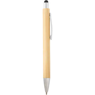 Logotrade promotional product picture of: Oblys bamboo ballpoint pen and mechanical pencil set (black ink)