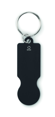 Logo trade business gifts image of: Key ring with trolley token