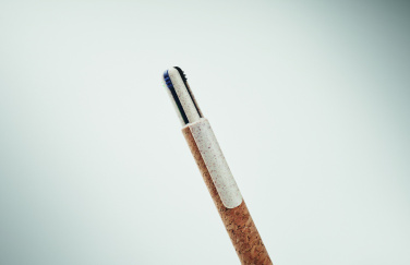 Logo trade promotional gift photo of: Cork 4-colour ink ball pen