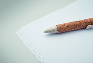 Logotrade promotional giveaway picture of: Cork 4-colour ink ball pen