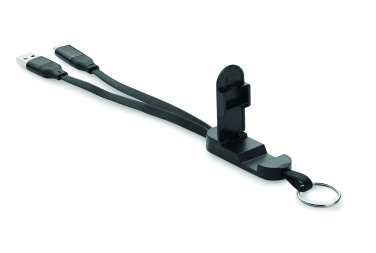 Logo trade promotional merchandise picture of: 60W cable keyring recycled ABS