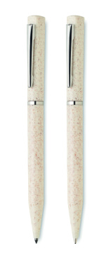 Logo trade promotional items picture of: Wheat straw/ABS twist pen set