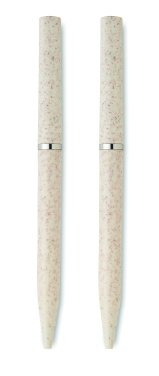 Logotrade advertising product picture of: Wheat straw/ABS twist pen set