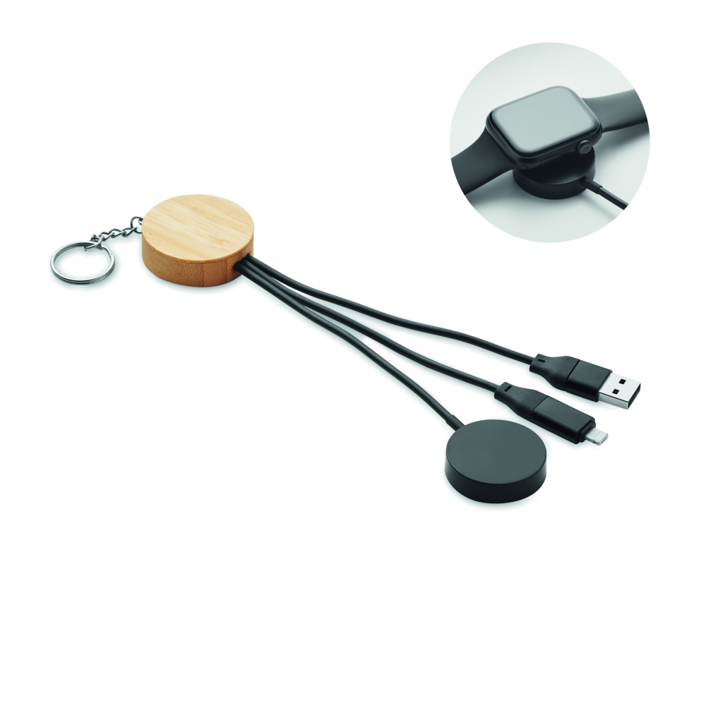 Logo trade promotional product photo of: Key ring with 4 in 1 60W cable