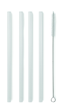 Logo trade corporate gifts picture of: 4 reusable glass straws