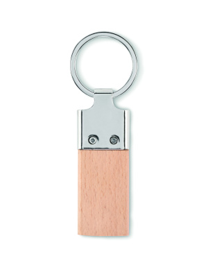 Logo trade promotional giveaways picture of: Key ring with rubber wood