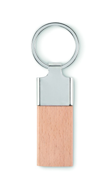 Logo trade promotional merchandise image of: Key ring with rubber wood