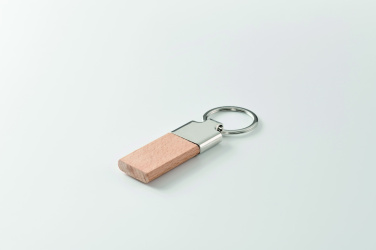 Logo trade promotional merchandise picture of: Key ring with rubber wood