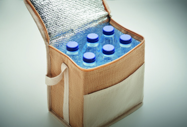 Logotrade business gift image of: Jute and canvas cooler bag 3L