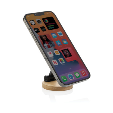Logo trade advertising products image of: Magmount RCS recycled plastic and bamboo phone stand