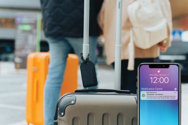 Logo trade promotional merchandise picture of: Globetrack RCSrPolyester luggage tag with worldwide locating