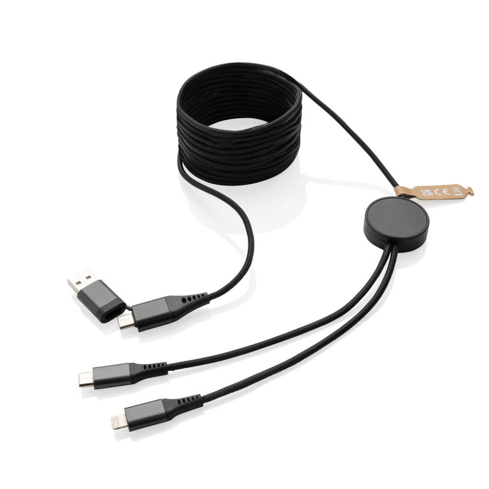 Logotrade corporate gift picture of: Terra RCS recycled PET 3 meter  4-in-1 cable
