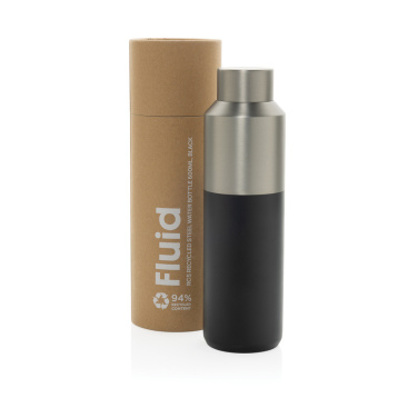 Logo trade corporate gifts image of: Fluid RCS certified recycled steel water bottle 600ml